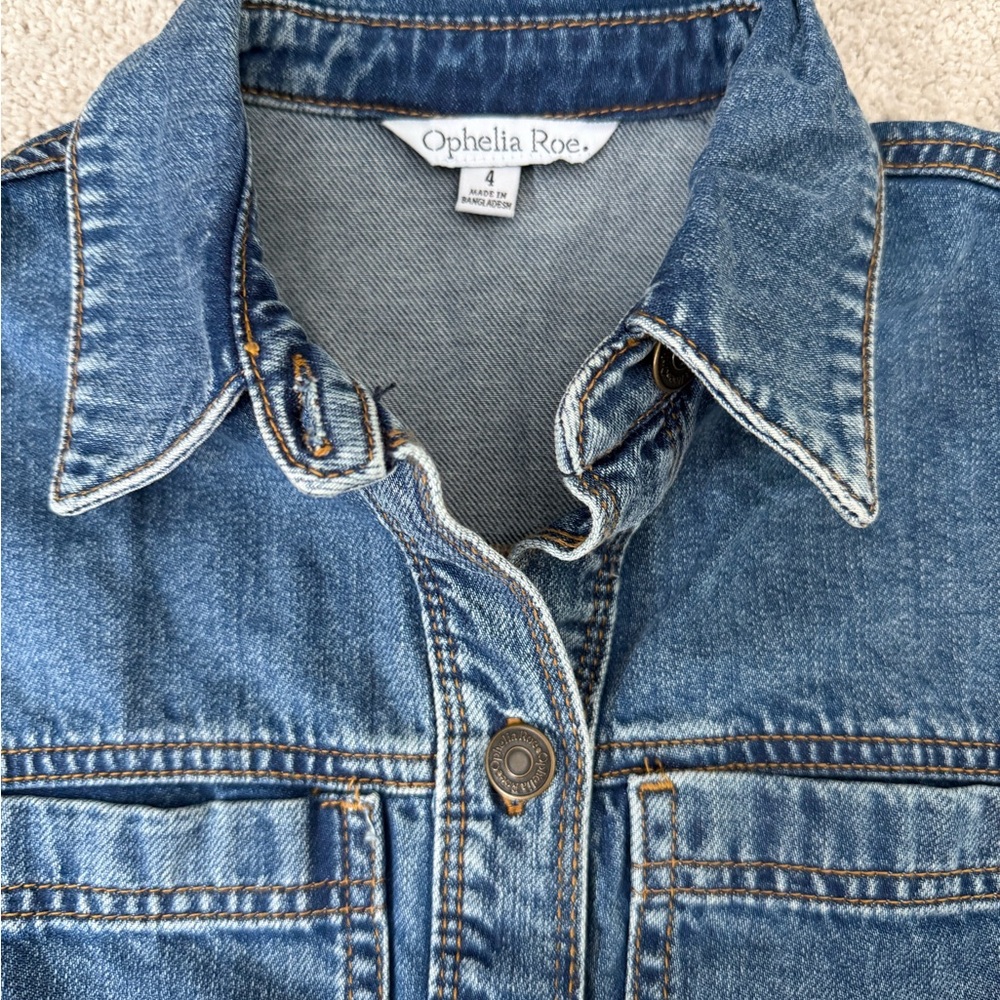 Ophelia Roe Women's Blue Denim Long Sleeve Dress Size‎ 4 - Picture 2 of 10